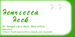 henrietta heck business card